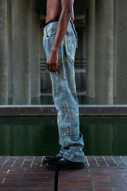 DUST COATED RIVET JEANS
